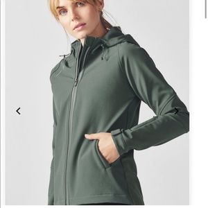 Fabletics Salma Jacket Fleece Zip Jacket All Weather Sage Green Weatherproof S